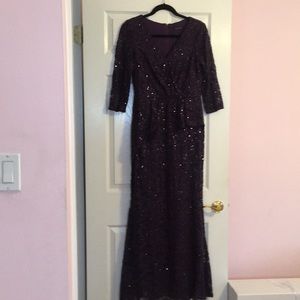 Formal Eggplant colored gown, fully lined